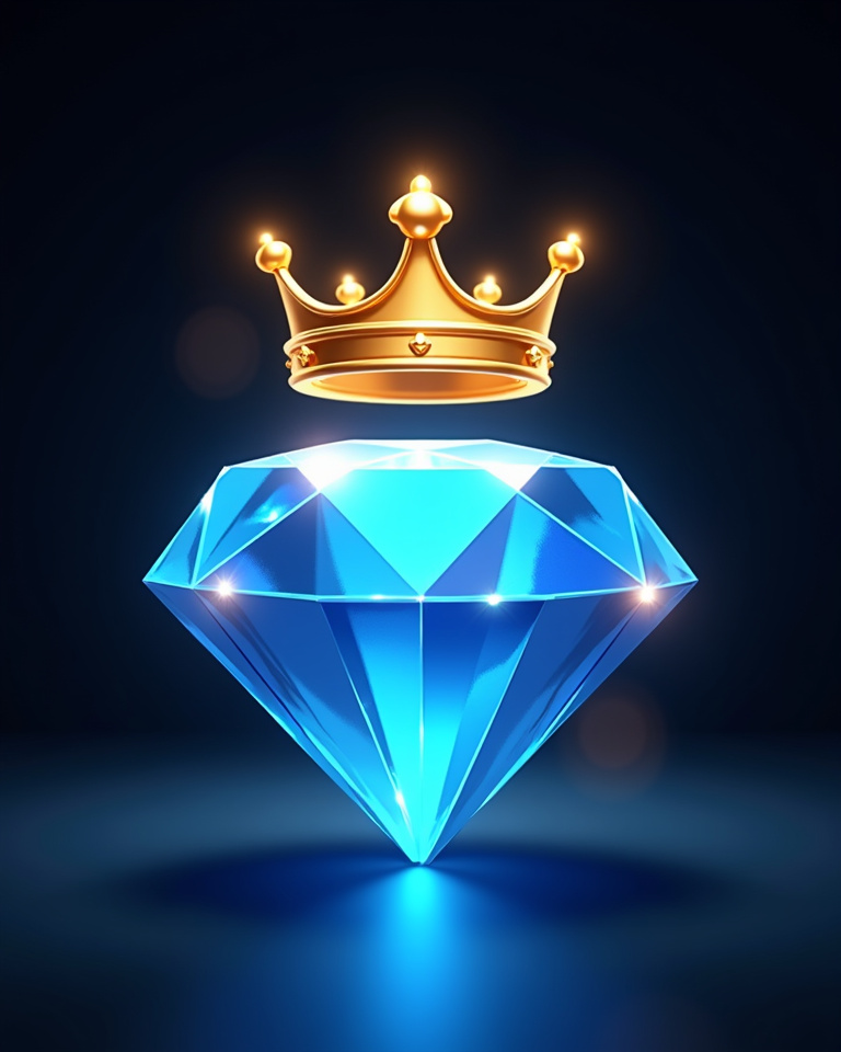 Crowned blue diamond artwork